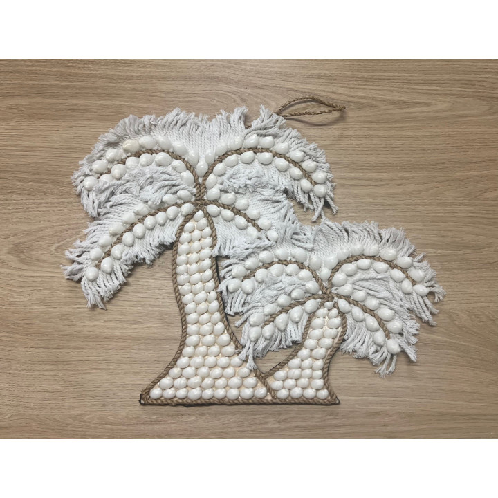 Palmiers coquillages et tissus 30x40cm par 2
