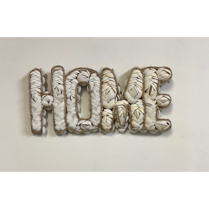 Suspension coquillage motif "HOME" 30cm par 3