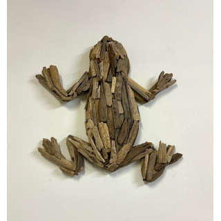 Grenouille bois flotté 43cm par 2