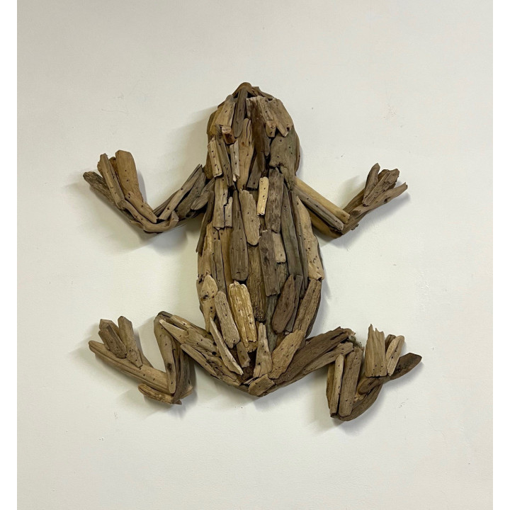 Grenouille bois flotté 43cm par 2