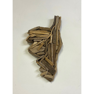 Carte de Corse bois flotté 39cm par 3