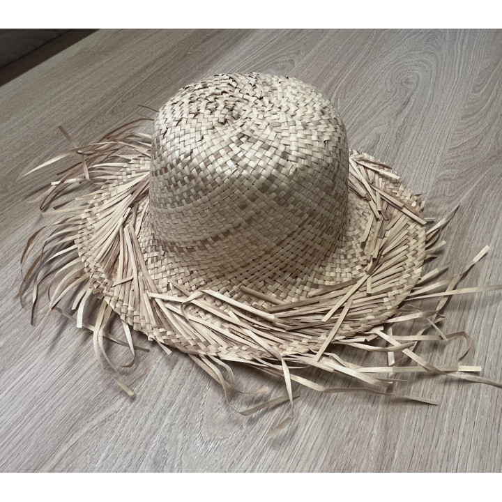 Chapeau de paille à franges par 12