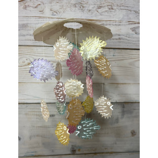 Mobile capiz diodons couleurs 22cm par 6