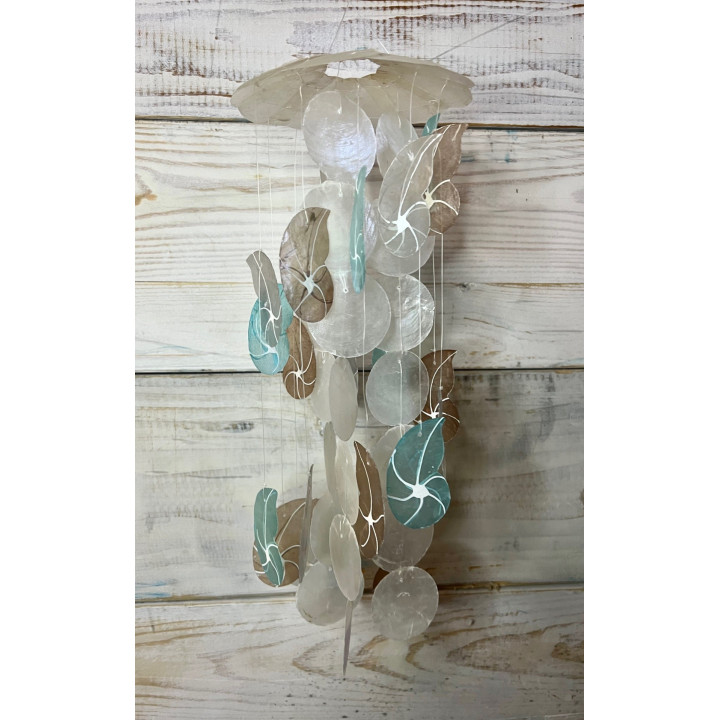 Mobile capiz nautiles en couleurs 35cm par 3