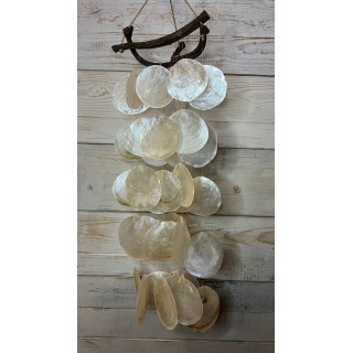 Triangle capiz - wood 60cm by 3