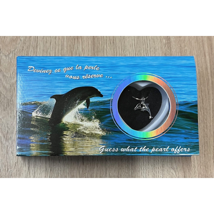 Perle dans l'huitre avec chaine & cage dauphin par 24