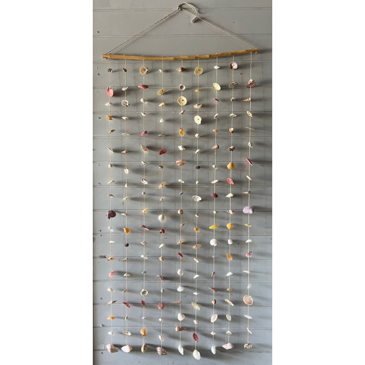 Rideau de coquillages mixés 190cm x 90cm par 3