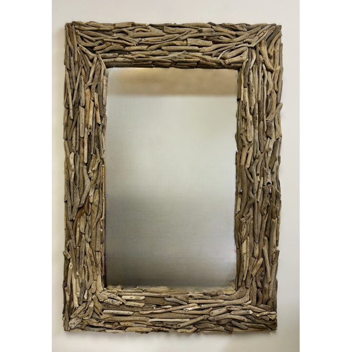 Miroir rectangle bois flotté 100x70cm par 1