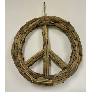 Design "PEACE" en bois flotté 51cm par 1