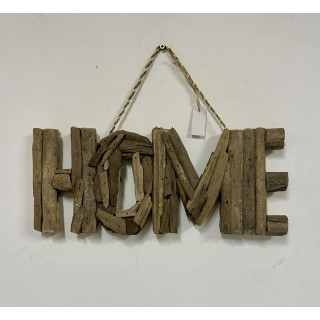 Motif "HOME" bois flotté 37cm par 3