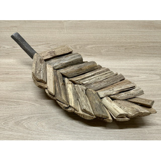 Décoration vide poche feuille bois flotté 45cm par 2
