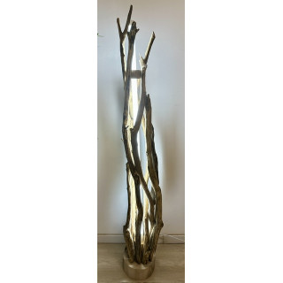 Lampe bois flotté tube LED inclus 145cm