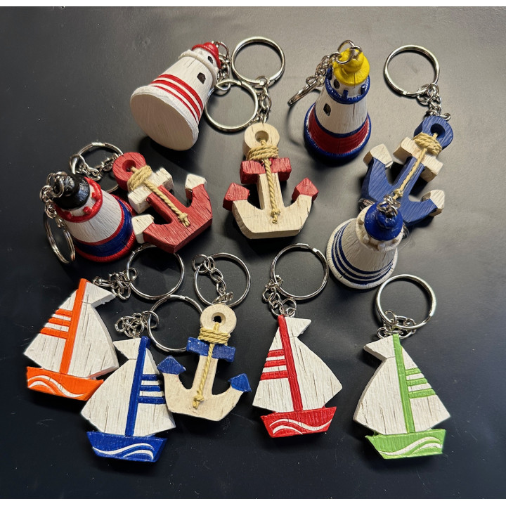 Porte-clés modèles mer assortis par 24