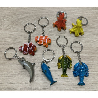 Porte-clés animaux marins résine 9/11cm par 24
