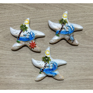 Magnet étoile de mer décor mer 7,5cm par 24