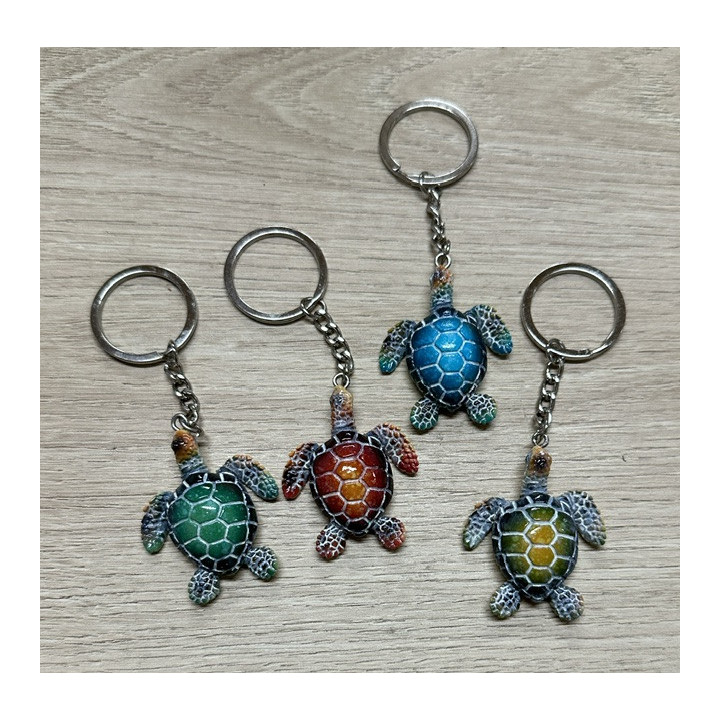 Porte-clés tortues résine 10cm couleurs assorties par 24