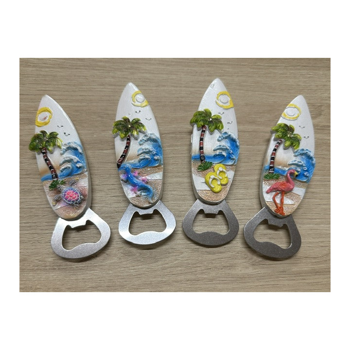 Magnet décapsuleur décor mer 10cm par 24